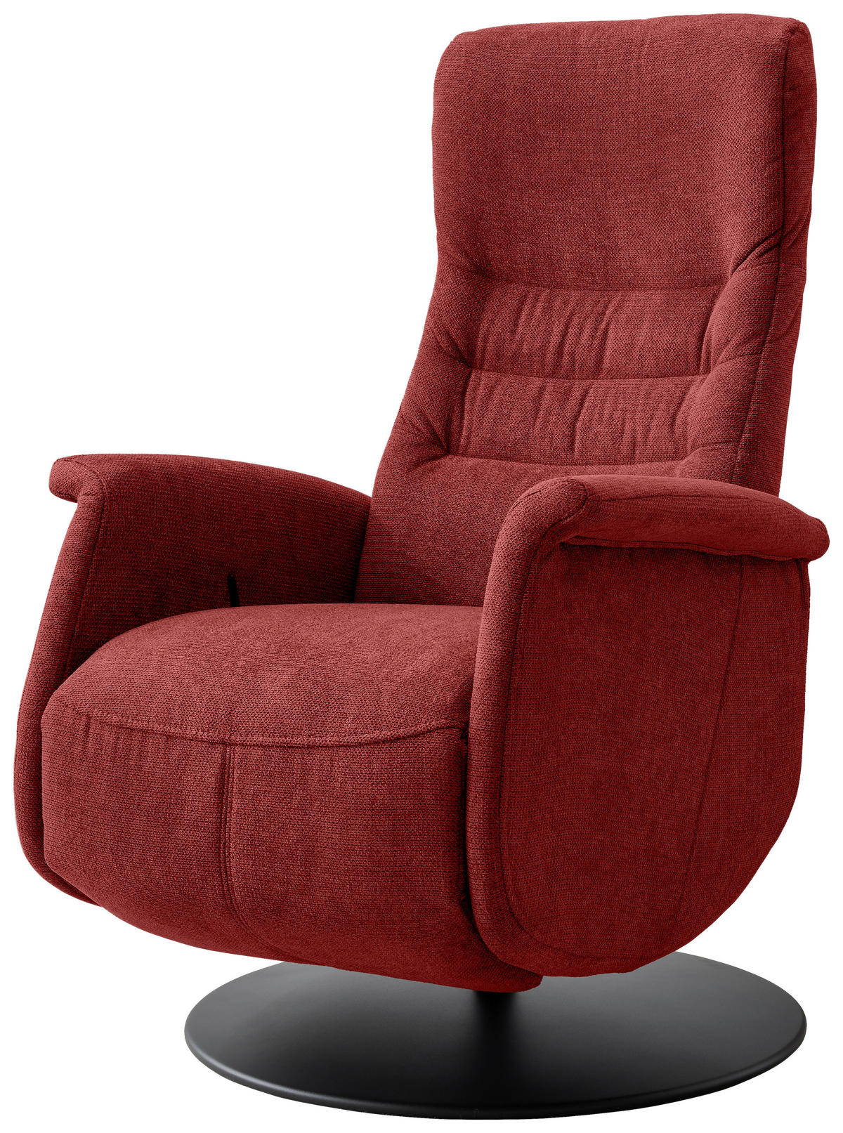 RELAXSESSEL LATINA Chenille Kopfteilverstellung, Fußteilverstellung, Rücken echt    - Rot/Schwarz, MODERN, Textil/Metall (72/118/85-165cm) - Livetastic