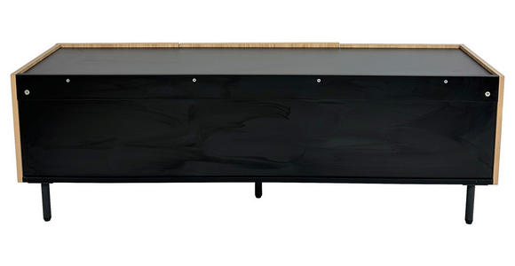 LOWBOARD LINO in 150/50/40 cm - Eichefarben/Schwarz, Design, Holzwerkstoff/Metall (150/50/40cm) - Xora