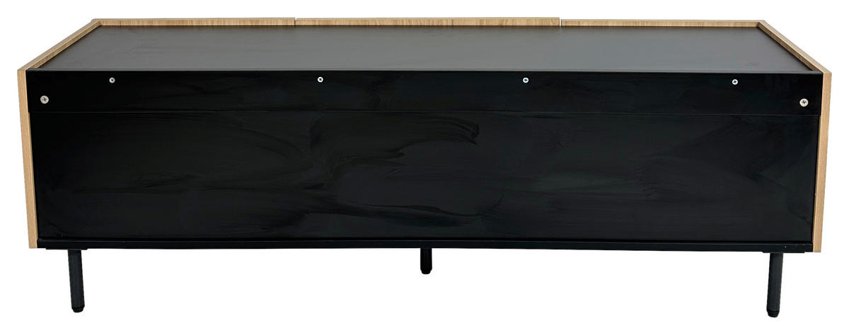 LOWBOARD LINO  in 150/50/40 cm  - Eichefarben/Schwarz, Design, Holzwerkstoff/Metall (150/50/40cm) - Xora