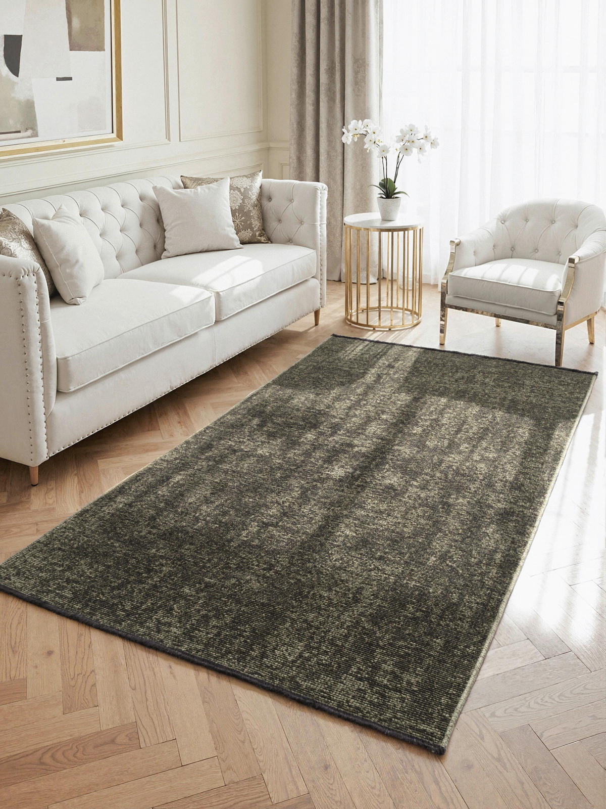 TEPPICH 80/150 cm Brilliance Grün  - Grün, KONVENTIONELL, Kunststoff/Textil (80/150cm) - Elle Decoration