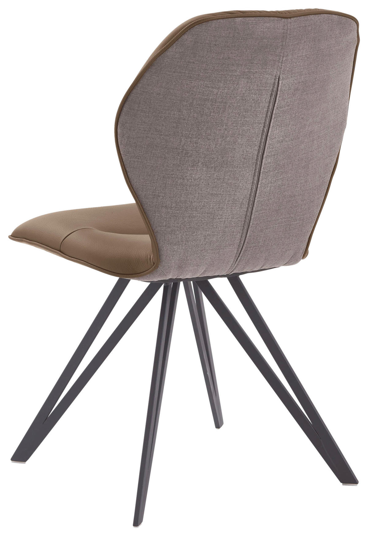 STUHL  in Echtleder pigmentiert  - Taupe/Schlammfarben, Design, Leder/Textil (58/91/59cm) - Valdera