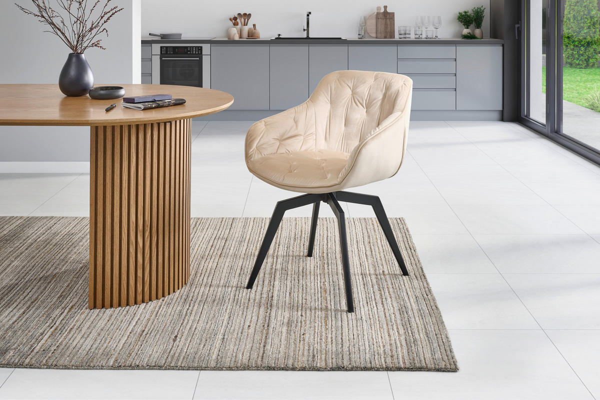 NASLANJAČ, kovina, tekstil črna, bež  - črna/bež, Moderno, kovina/tekstil (60/84/64cm) - Livetastic