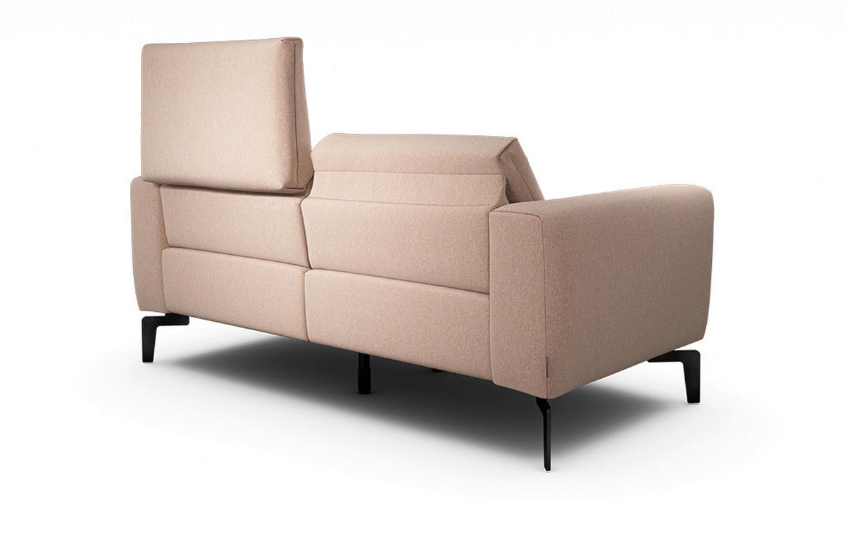 2-SITZER-SOFA Chenille Rosa  - Schwarz/Rosa, Design, Textil/Metall (180/86/86-94cm) - SENSOO