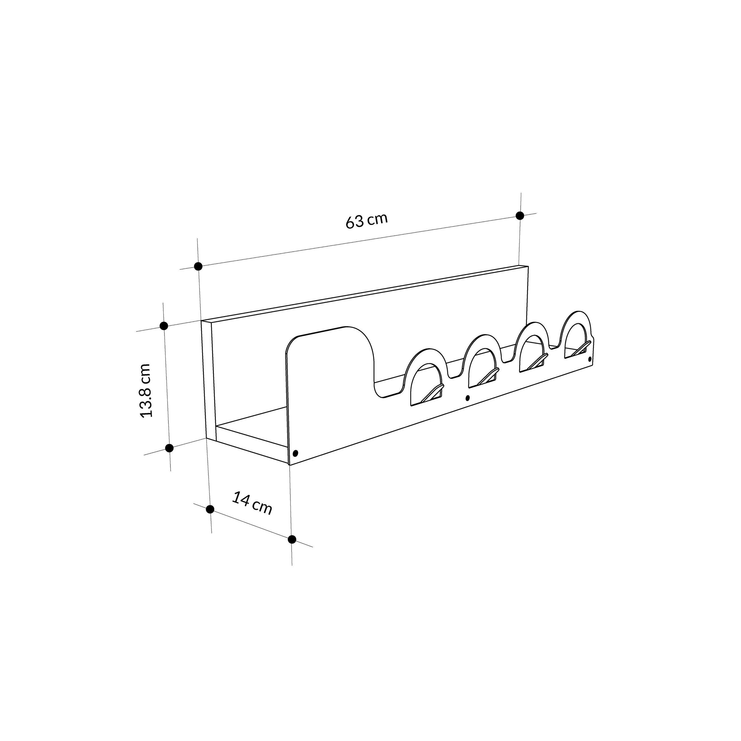 WANDGARDEROBE  in Eiche dunkel  - Eiche dunkel, Design, Holzwerkstoff/Metall (63/14/14cm) - Livetastic