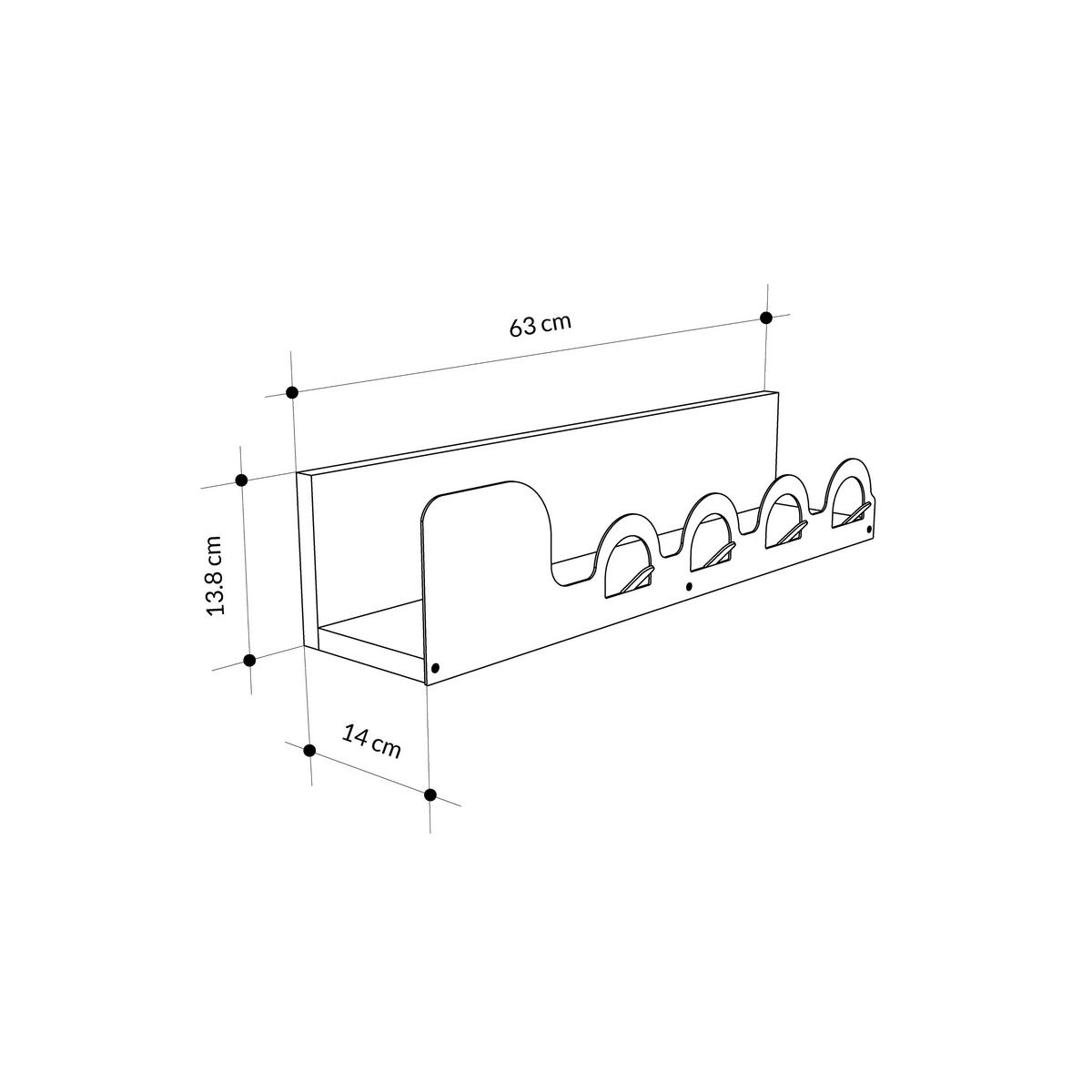 WANDGARDEROBE  in Eiche dunkel  - Eiche dunkel, Design, Holzwerkstoff/Metall (63/14/14cm) - Livetastic