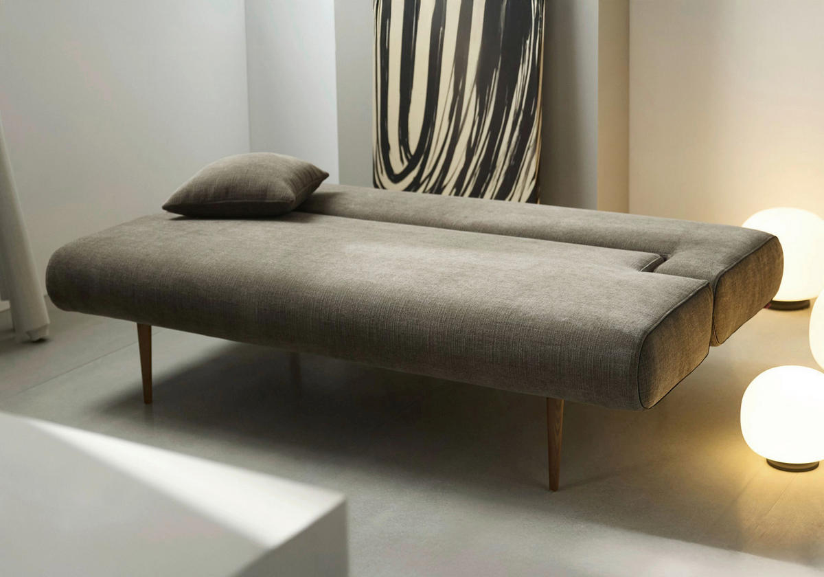 SCHLAFSOFA Flachgewebe Braun  - Eiche dunkel/Braun, Design, Holz/Textil (200/81/95cm) - Innovation