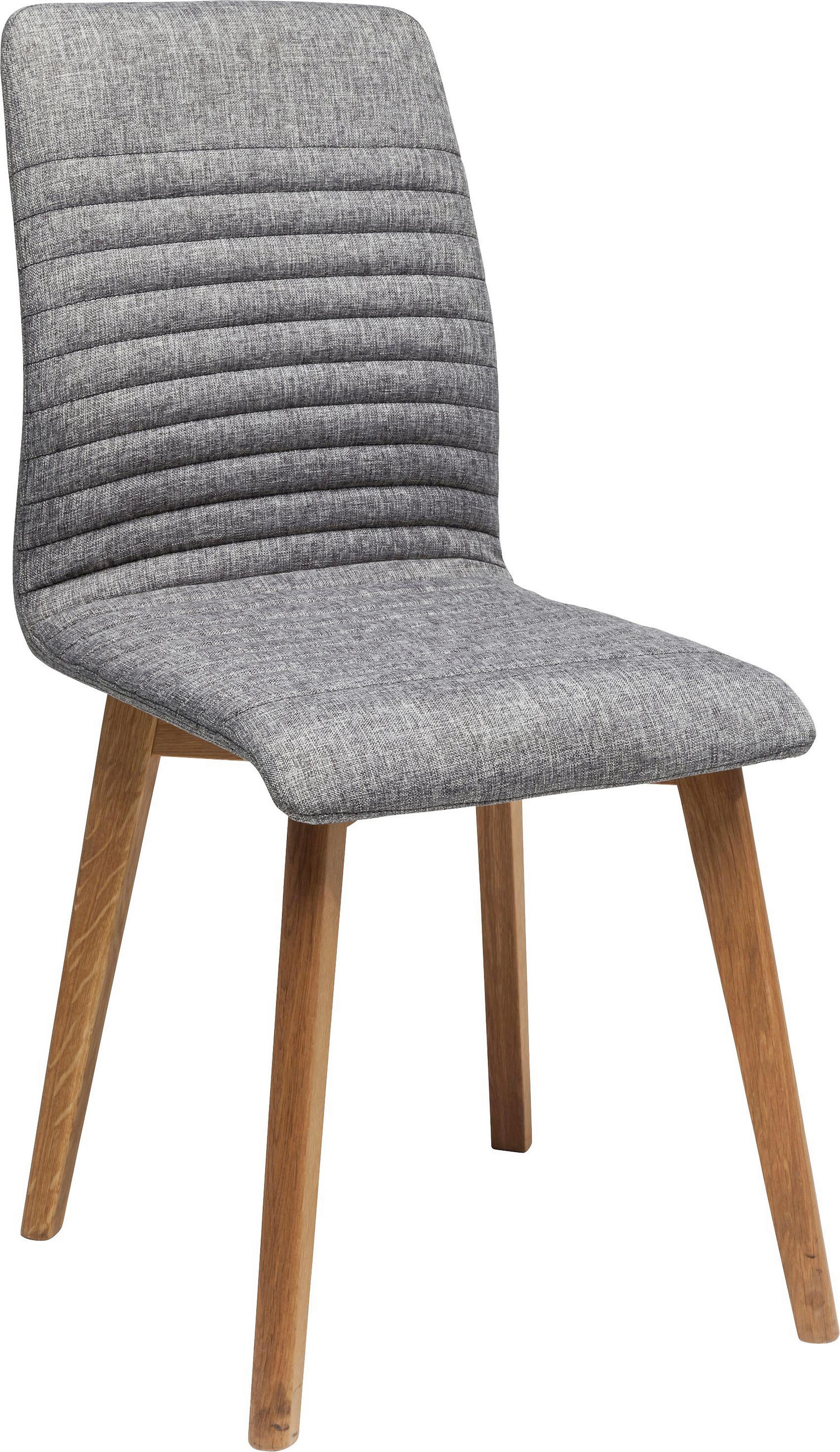 Stuhl in Holz, Textil Grau, Eichefarben