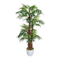 KUNSTPFLANZE Palme 150 cm  - Braun/Weiß, Design, Naturmaterialien/Keramik (150cm)