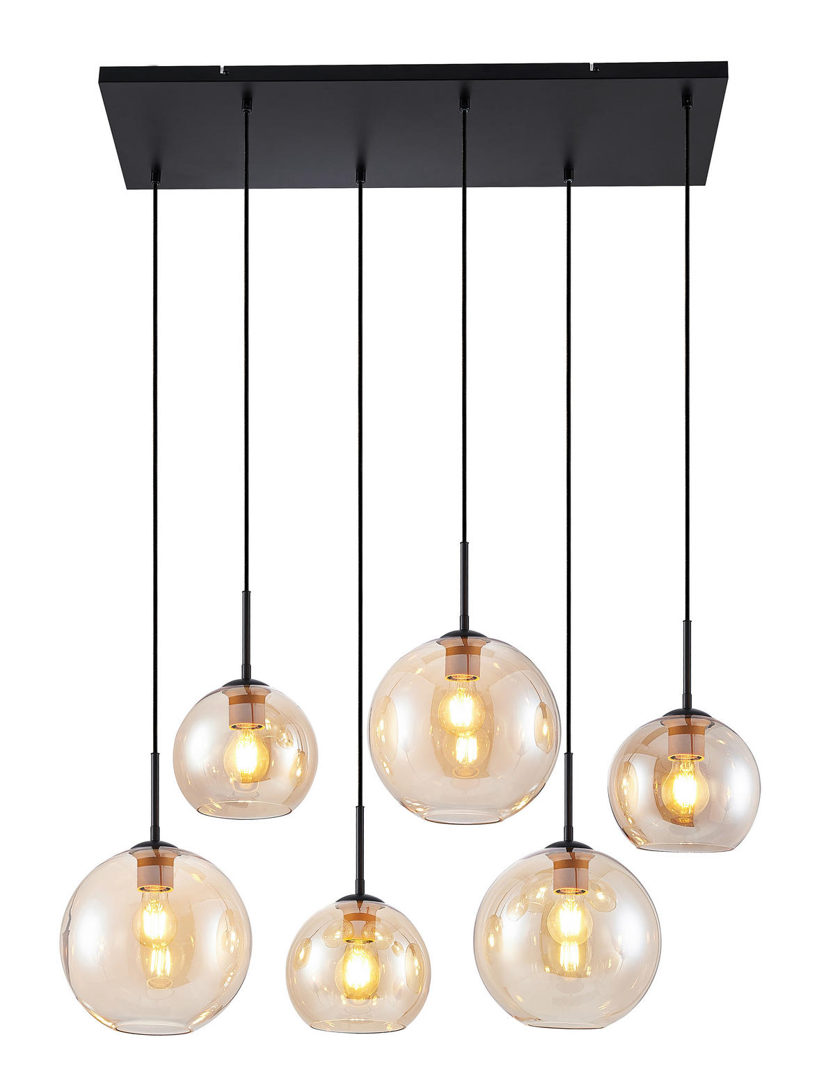 HÄNGELEUCHTE Amelie 97,5/42,5/150 cm   - Bernsteinfarben, Basics, Glas/Metall (97,5/42,5/150cm) - Novel