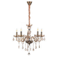 KRISTALL-HÄNGELEUCHTE 67/100 cm   - Bernsteinfarben, KONVENTIONELL, Glas/Metall (67/100cm)