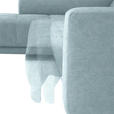ECKSOFA  in Mikrofaser Hellblau  207/301 cm  - Schwarz/Hellblau, Design, Textil/Metall (207/301cm) - Xora