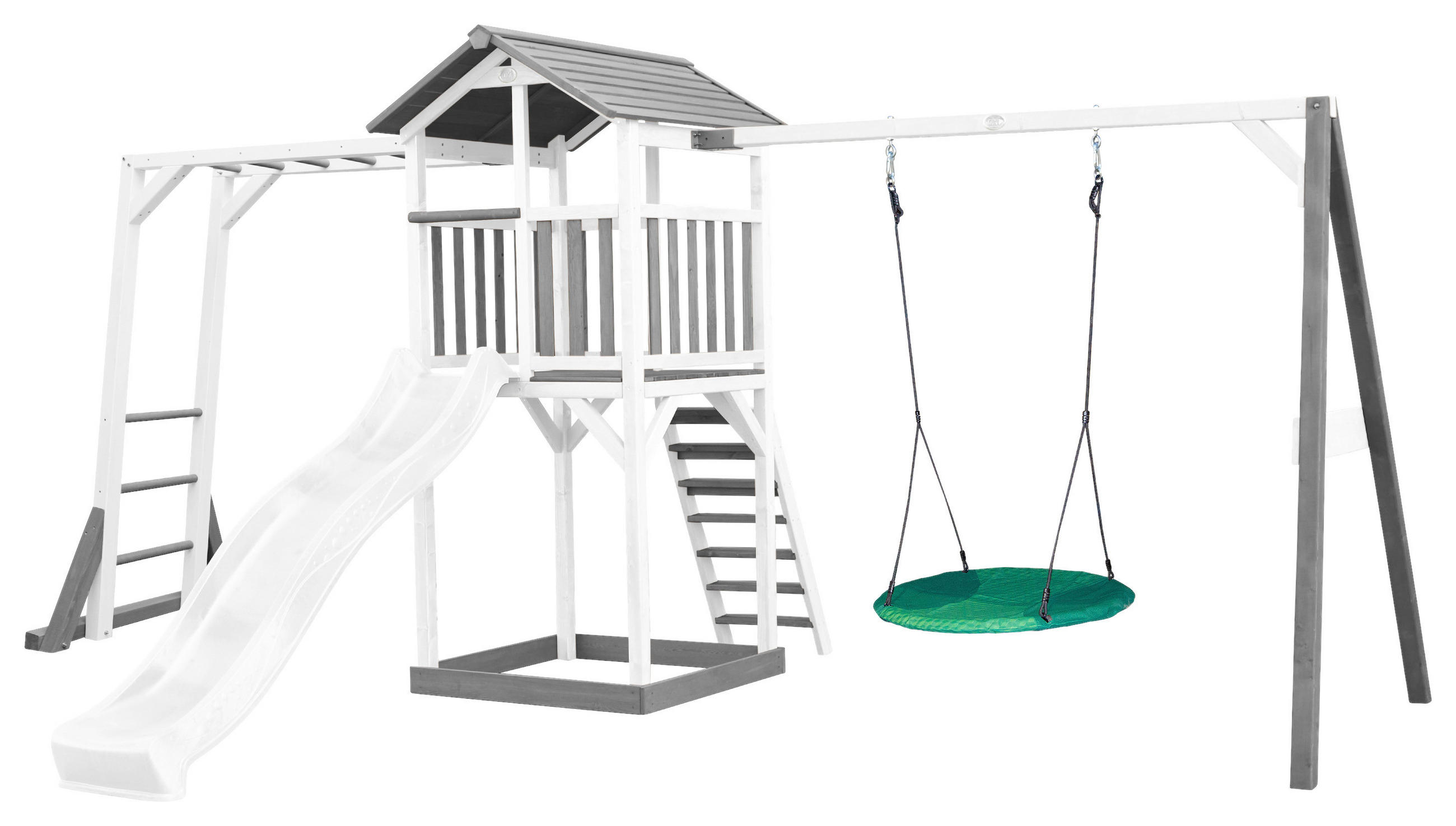 SPIELTURM 519/242/349 cm  - Blau/Weiß, KONVENTIONELL, Holz (519/242/349cm) - Ambia Garden