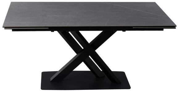 ESSTISCH in Metall, Glas, Keramik 160-240/90/76 cm - Anthrazit/Schwarz, Design, Glas/Keramik (160-240/90/76cm) - Novel