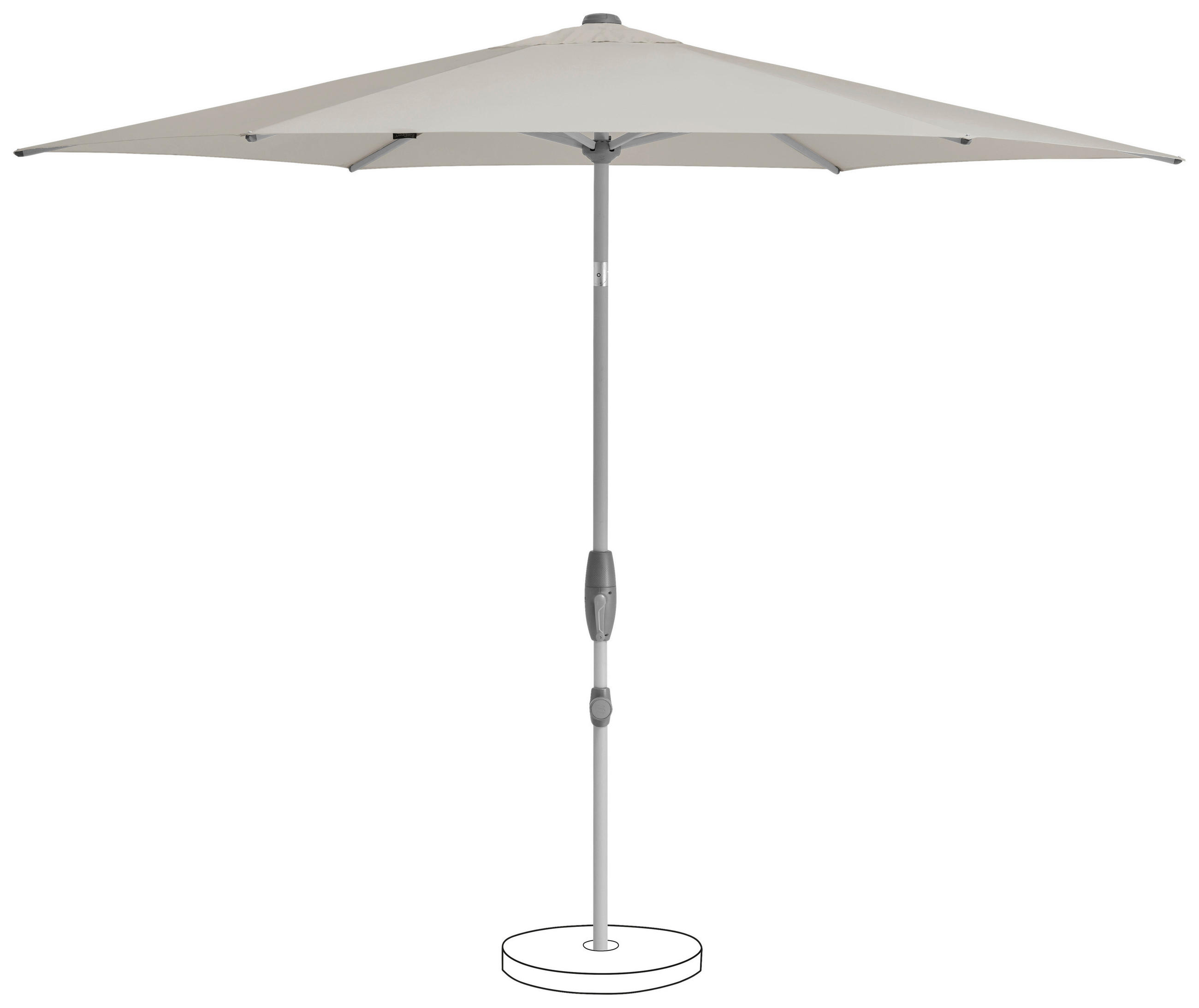 SONNENSCHIRM 330 cm Hellgrau  - Silberfarben/Hellgrau, KONVENTIONELL, Textil/Metall (330/330cm) - Suncomfort by Glatz