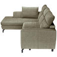 ECKSOFA Olivgrün Chenille  - Schwarz/Olivgrün, KONVENTIONELL, Textil/Metall (185/240cm) - Carryhome