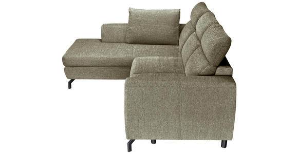 ECKSOFA Olivgrün Chenille - Schwarz/Olivgrün, KONVENTIONELL, Textil/Metall (185/240cm) - Carryhome