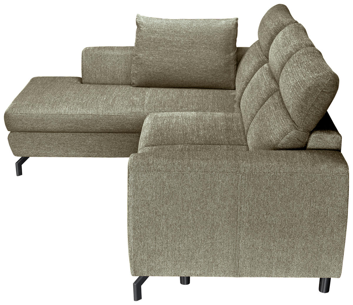 ECKSOFA Olivgrün Chenille  - Schwarz/Olivgrün, KONVENTIONELL, Textil/Metall (185/266cm) - Carryhome