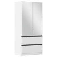 DREHTÜRENSCHRANK in Weiss  - Weiss/Grau, Modern, Holzwerkstoff (91/197/54cm) - Rauch Möbel