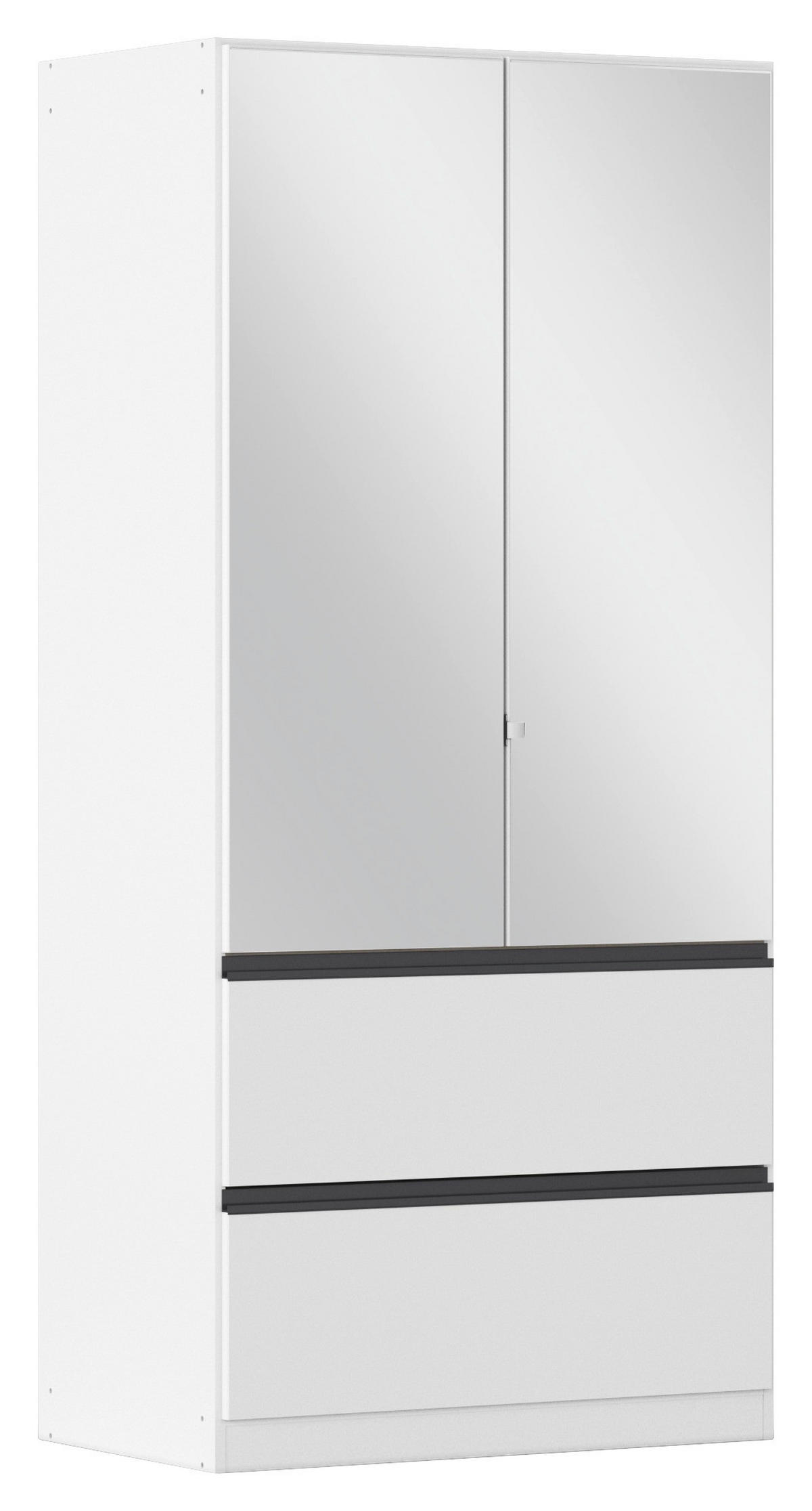 DREHTÜRENSCHRANK in Weiss  - Weiss/Grau, Modern, Holzwerkstoff (91/197/54cm) - Rauch Möbel