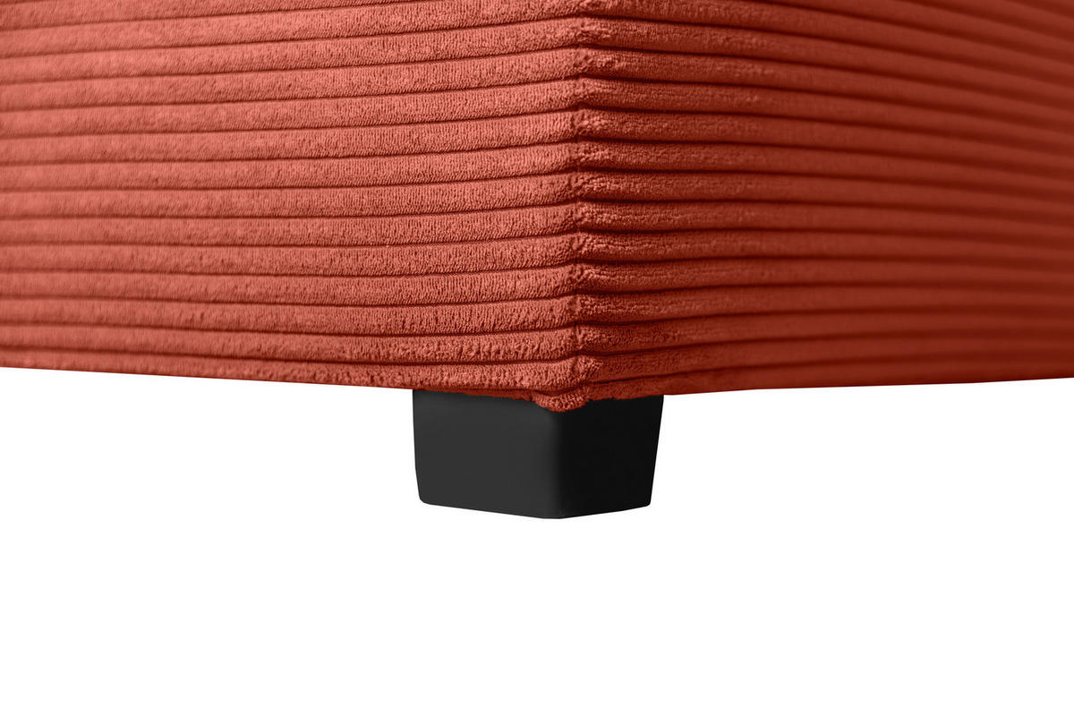 WOHNLANDSCHAFT SORINA Orange Cord  - Schwarz/Orange, Design, Kunststoff/Textil (157/305/202cm) - MID.YOU
