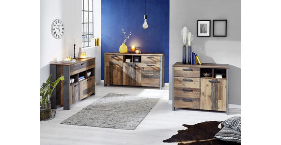 SIDEBOARD Braun, Dunkelgrau, Dunkelbraun Einlegeböden  - Dunkelgrau/Dunkelbraun, Design, Holzwerkstoff/Kunststoff (156,4/86,3/41,6cm) - Carryhome