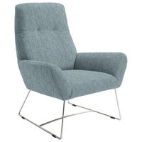 SESSEL in Flachgewebe Hellblau  - Chromfarben/Hellblau, Design, Textil/Metall (82/102/81cm) - Pure Home Lifestyle