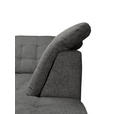 ECKSOFA Graubraun Chenille Bettkasten, Schlaffunktion, Rücken echt, Kopfteilverstellung, Liegefläche im Originalstoff  - Chromfarben/Graubraun, KONVENTIONELL, Kunststoff/Textil (260/205cm) - Carryhome