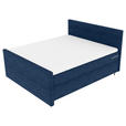 BOXSPRINGBETT 180/200 cm  in Dunkelblau  - Schwarz/Dunkelblau, KONVENTIONELL, Textil/Metall (180/200cm) - Carryhome