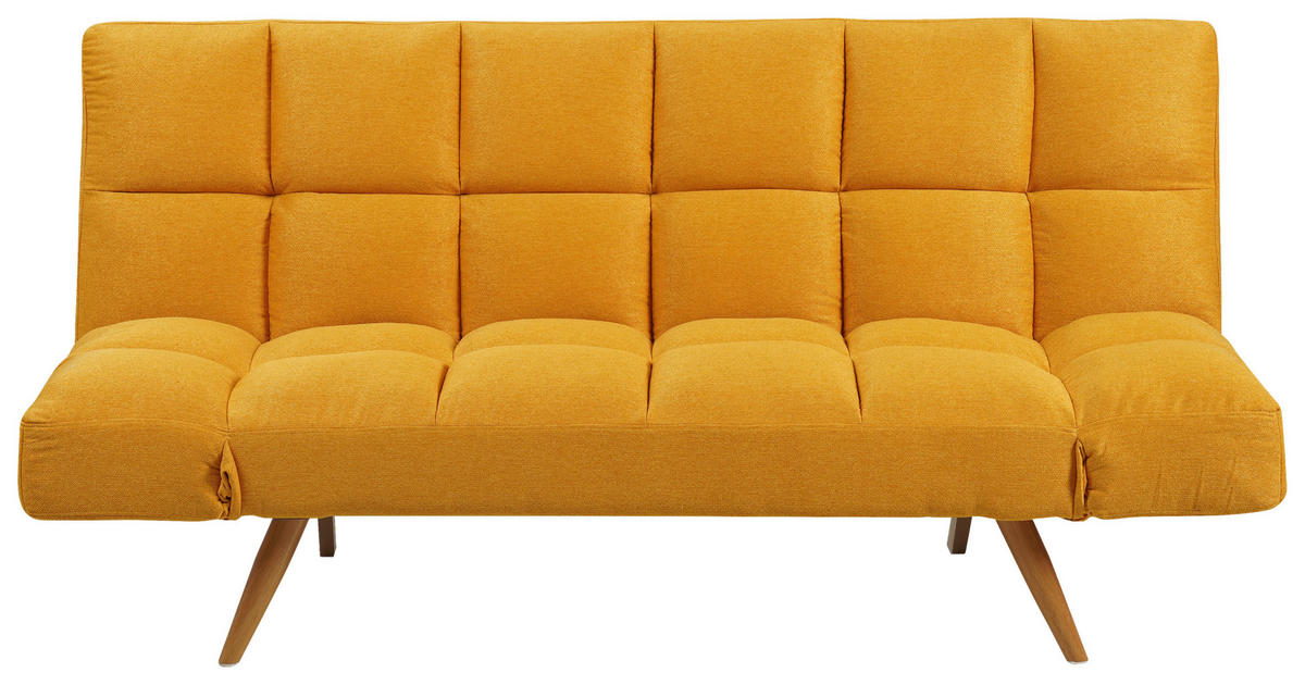 ZOFA S POSTELJNO FUNKCIJO,  rumena tekstil  - rumena/naravne barve, Design, kovina/tekstil (182/87/82cm) - Livetastic