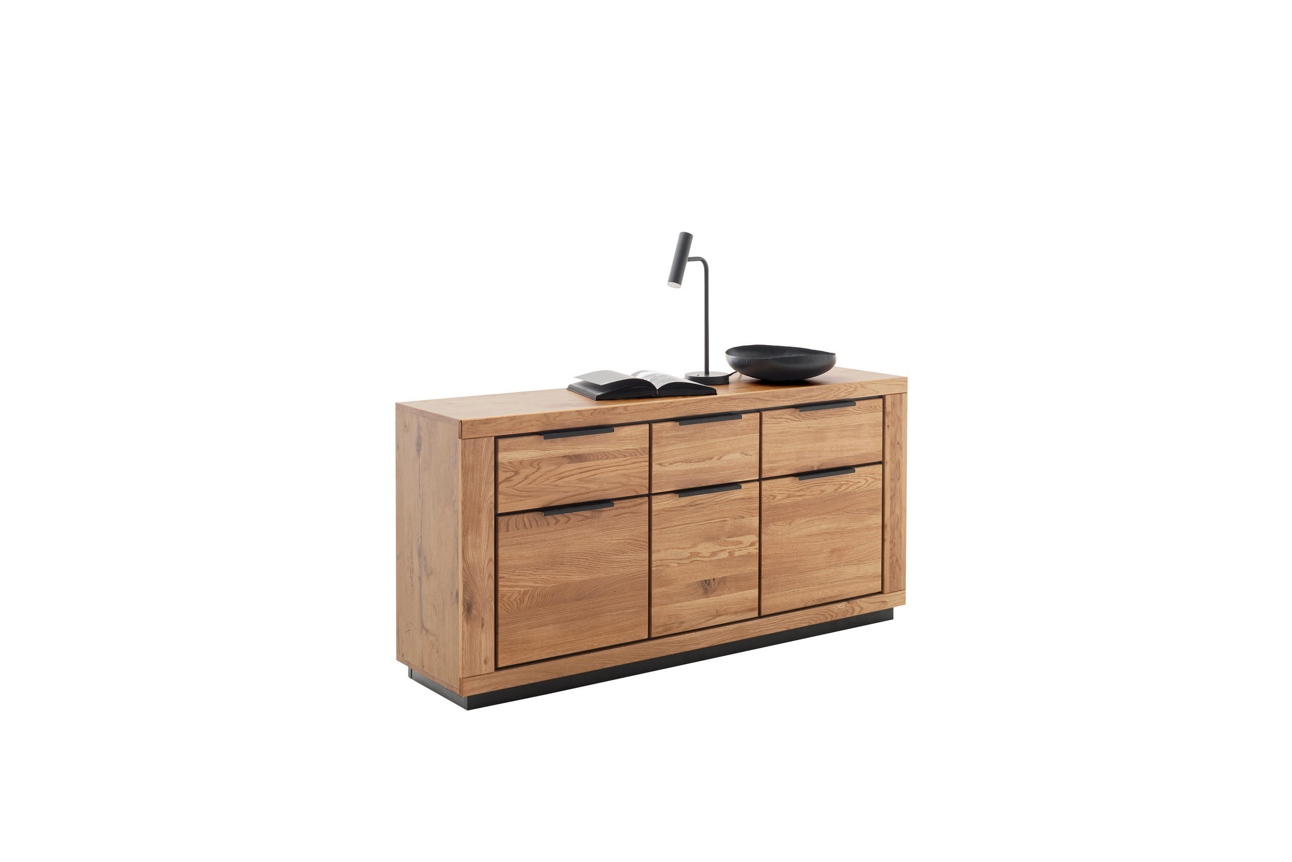 Sideboard Greno T02 163/80/40 cm  - Wildeiche/Schwarz, Design, Holz/Holzwerkstoff (163/80/40cm) - MID.YOU