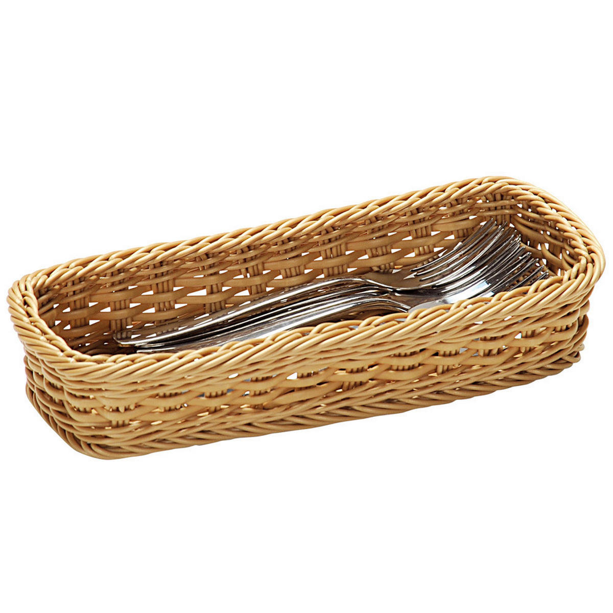 BESTECKKORB - Hellbraun, Basics, Kunststoff (28/5,5/11,5cm) - Kesper