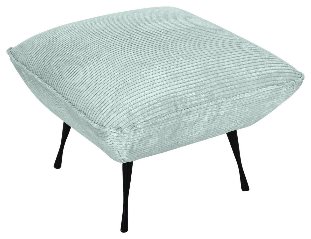 HOCKER in Textil Mintgrün  - Schwarz/Mintgrün, Konventionell, Textil/Metall (60/49/53cm) - MID.YOU