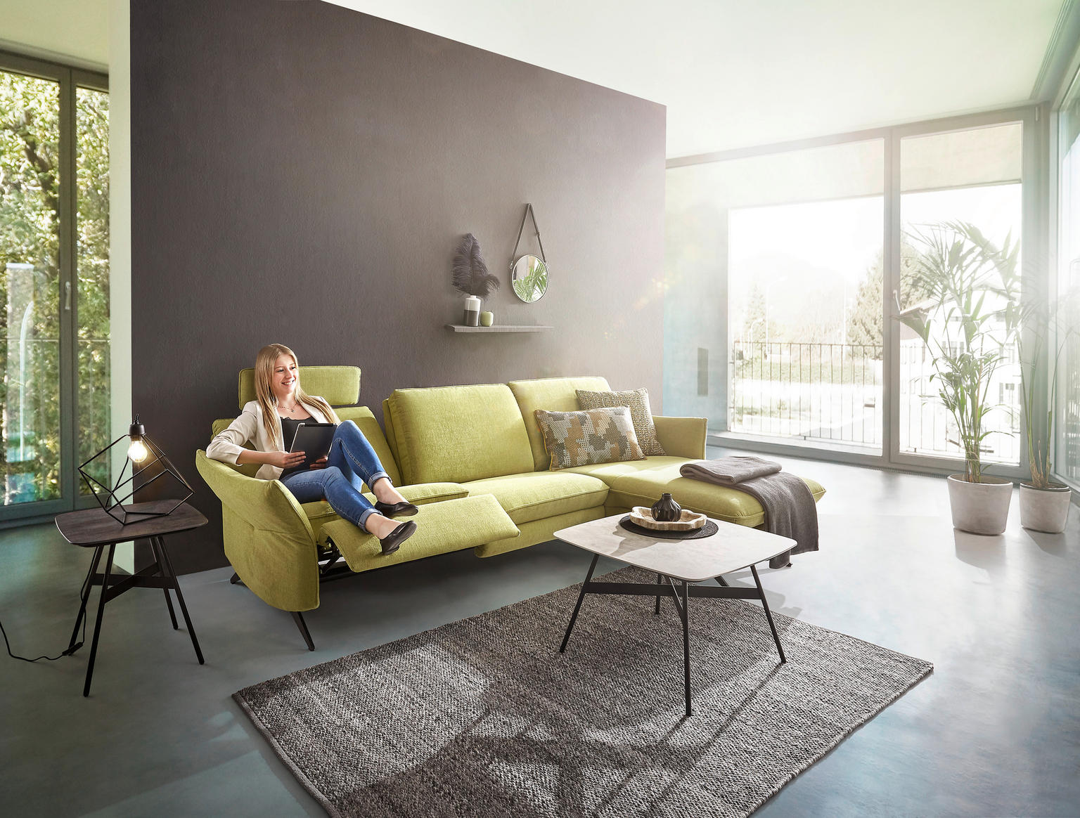 COUCHTISCH quadratisch Anthrazit, Grau 65/65/42 cm Anthrazit, Grau - Einrichtungsbeispiel