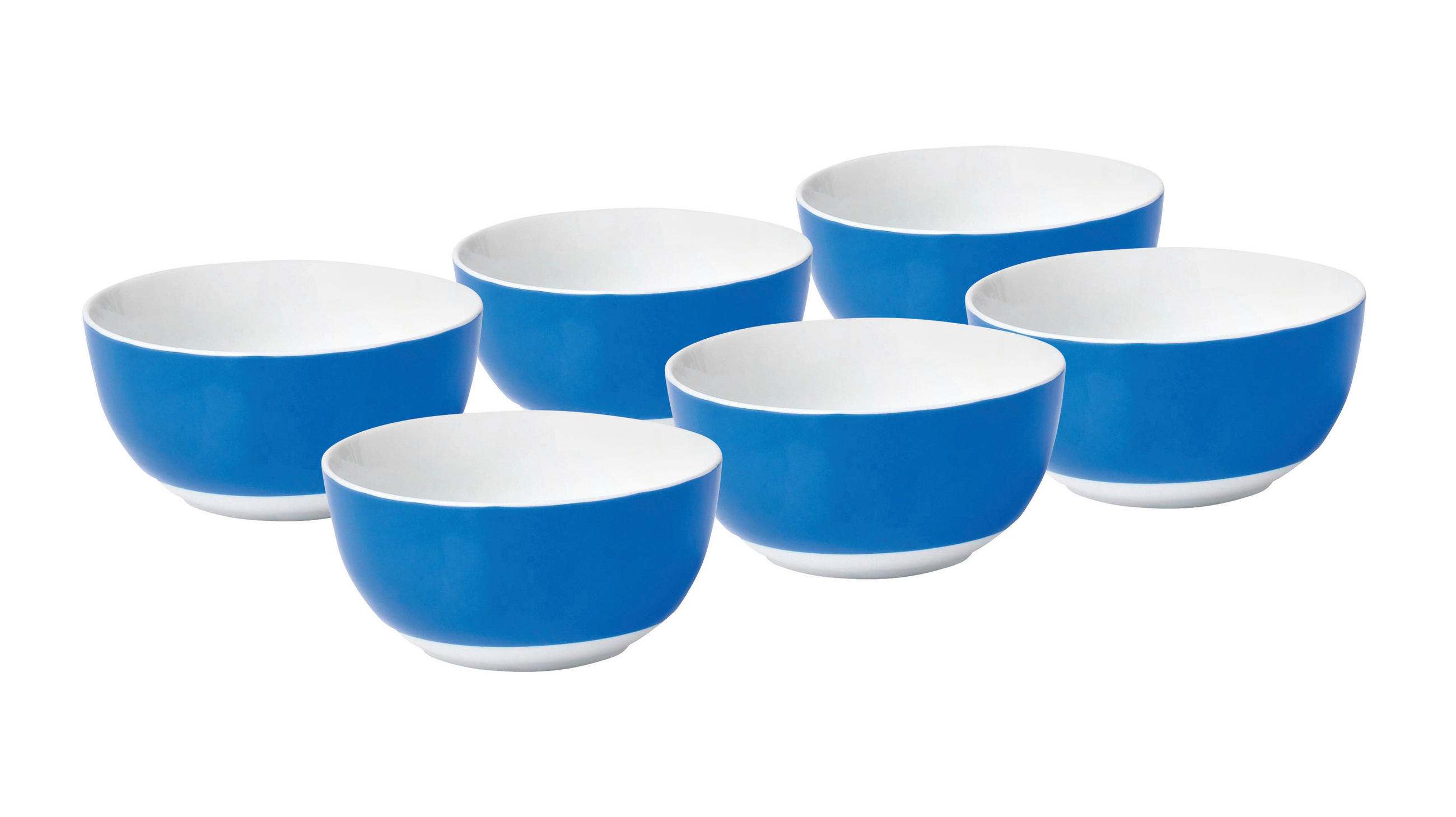 Müslischalenset Blau Weiß 6-Teilig D: 14,6 Cm