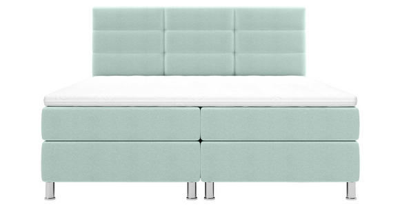 BOXBETT 180/200 cm  in Türkis  - Türkis/Chromfarben, KONVENTIONELL, Textil/Metall (180/200cm) - Carryhome