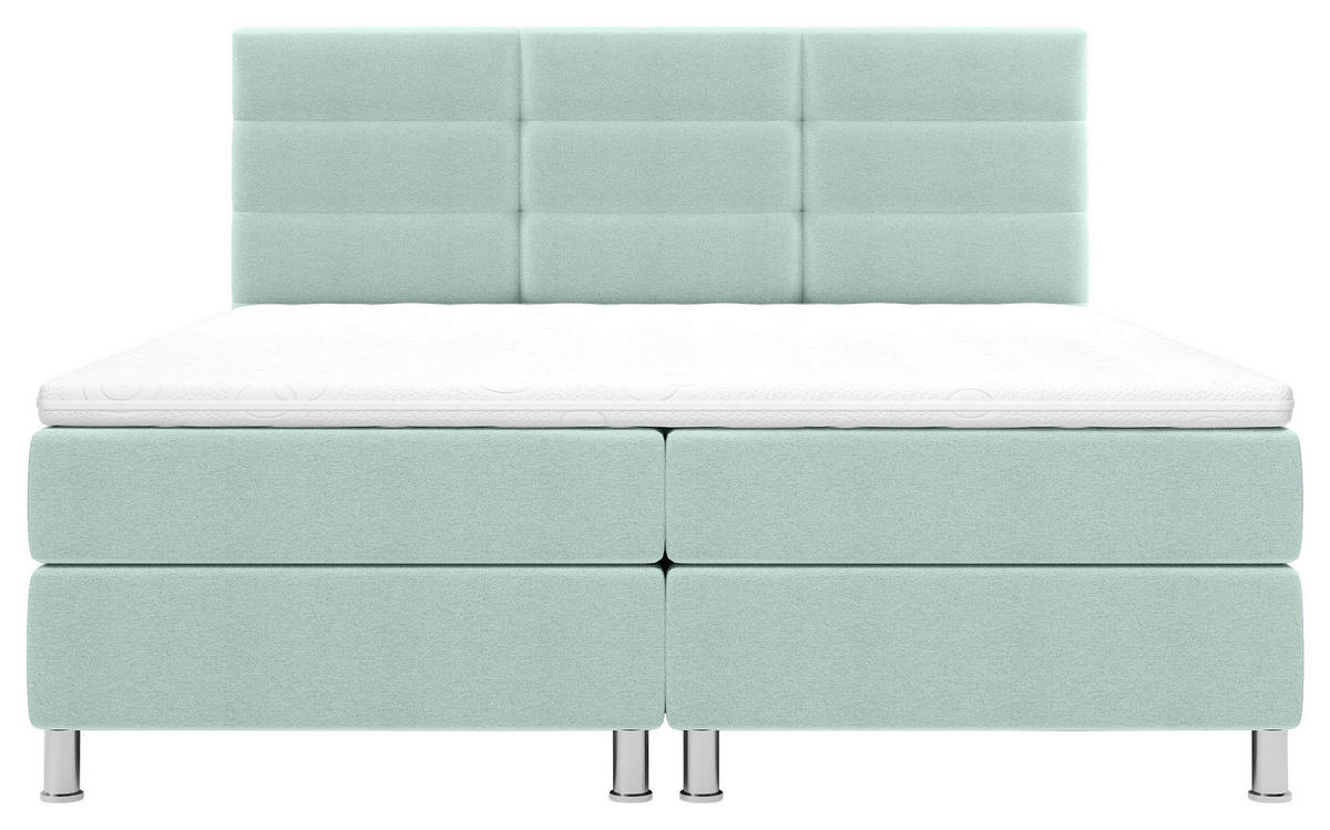 BOXBETT 180/200 cm  in Türkis  - Türkis/Chromfarben, KONVENTIONELL, Textil/Metall (180/200cm) - Carryhome