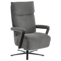 RELAXSESSEL in Textil Dunkelgrau  - Dunkelgrau/Schwarz, Design, Textil/Metall (68/117/85cm) - Cantus