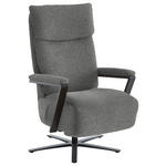 RELAXSESSEL in Textil Dunkelgrau  - Dunkelgrau/Schwarz, Design, Textil/Metall (68/117/85cm) - Cantus
