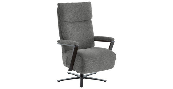 RELAXSESSEL in Textil Dunkelgrau - Dunkelgrau/Schwarz, Design, Textil/Metall (68/117/85cm) - Cantus
