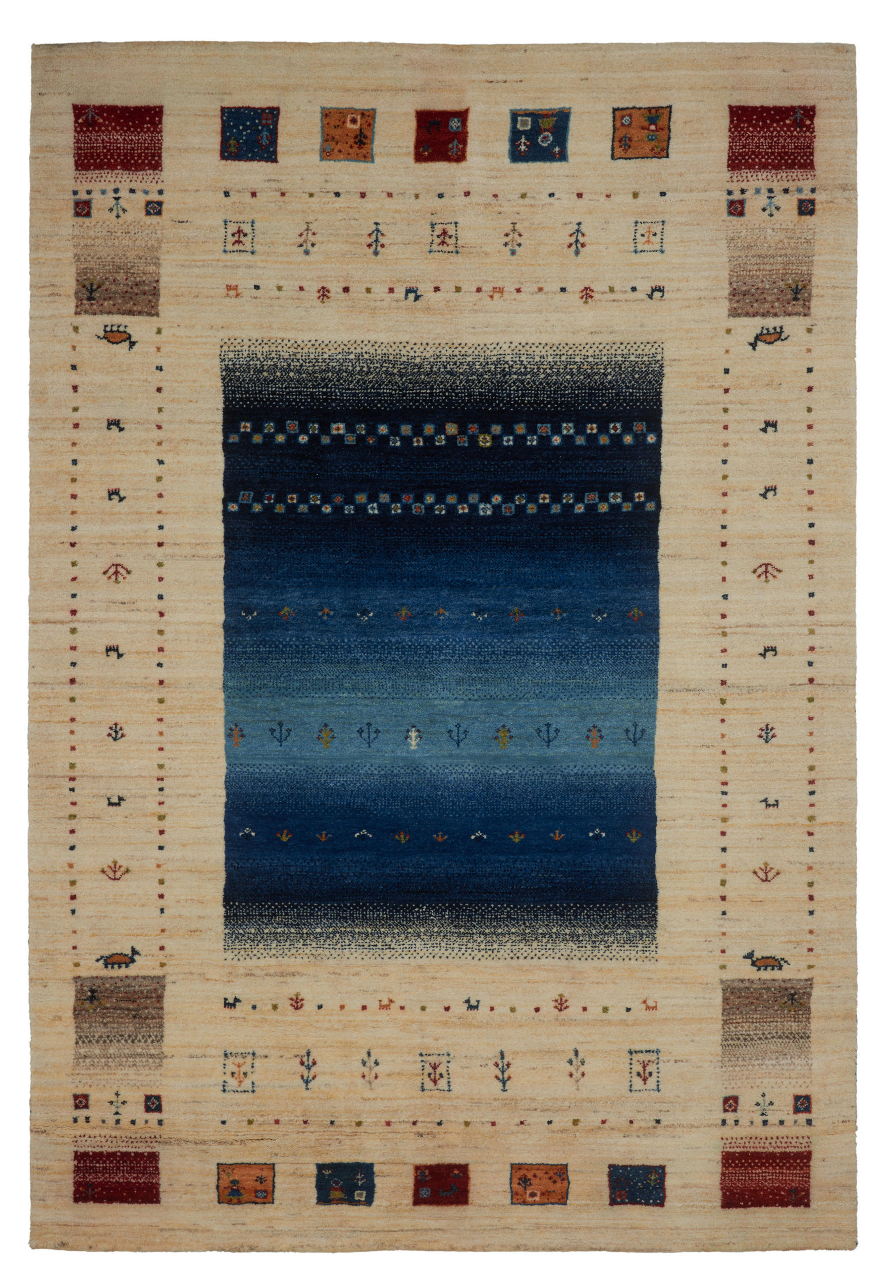 ORIENTTEPPICH 60/90 cm Mother Earth Blue Blau, Naturfarben, Dunkelblau  - Blau/Naturfarben, LIFESTYLE, Textil (60/90cm) - Cazaris