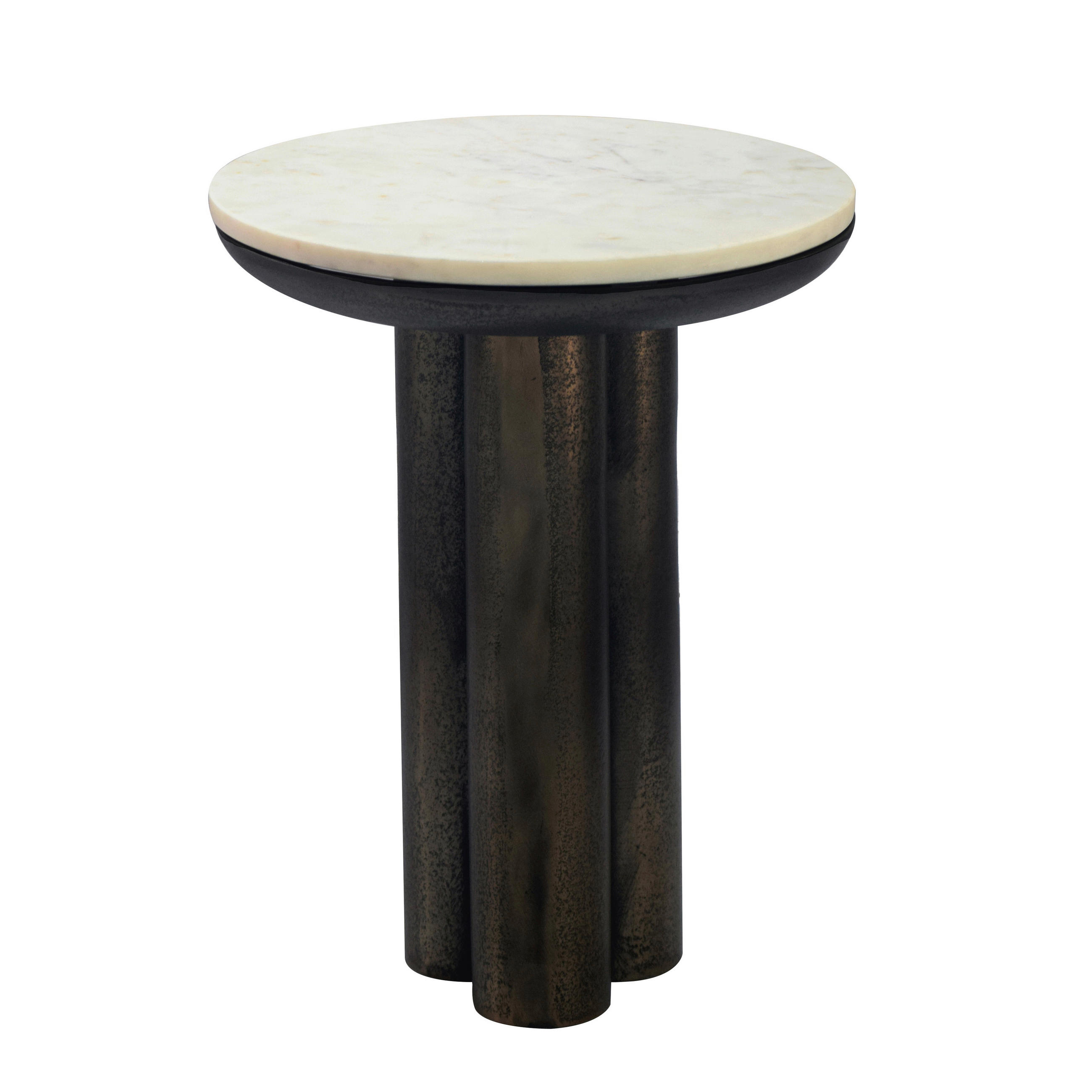 BEISTELLTISCH Metall, Stein 36/36/48 cm  - Schwarz, Design, Stein/Metall (36/36/48cm) - Livetastic