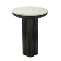 BEISTELLTISCH Metall, Stein 36/36/48 cm  - Schwarz, Design, Stein/Metall (36/36/48cm) - Livetastic
