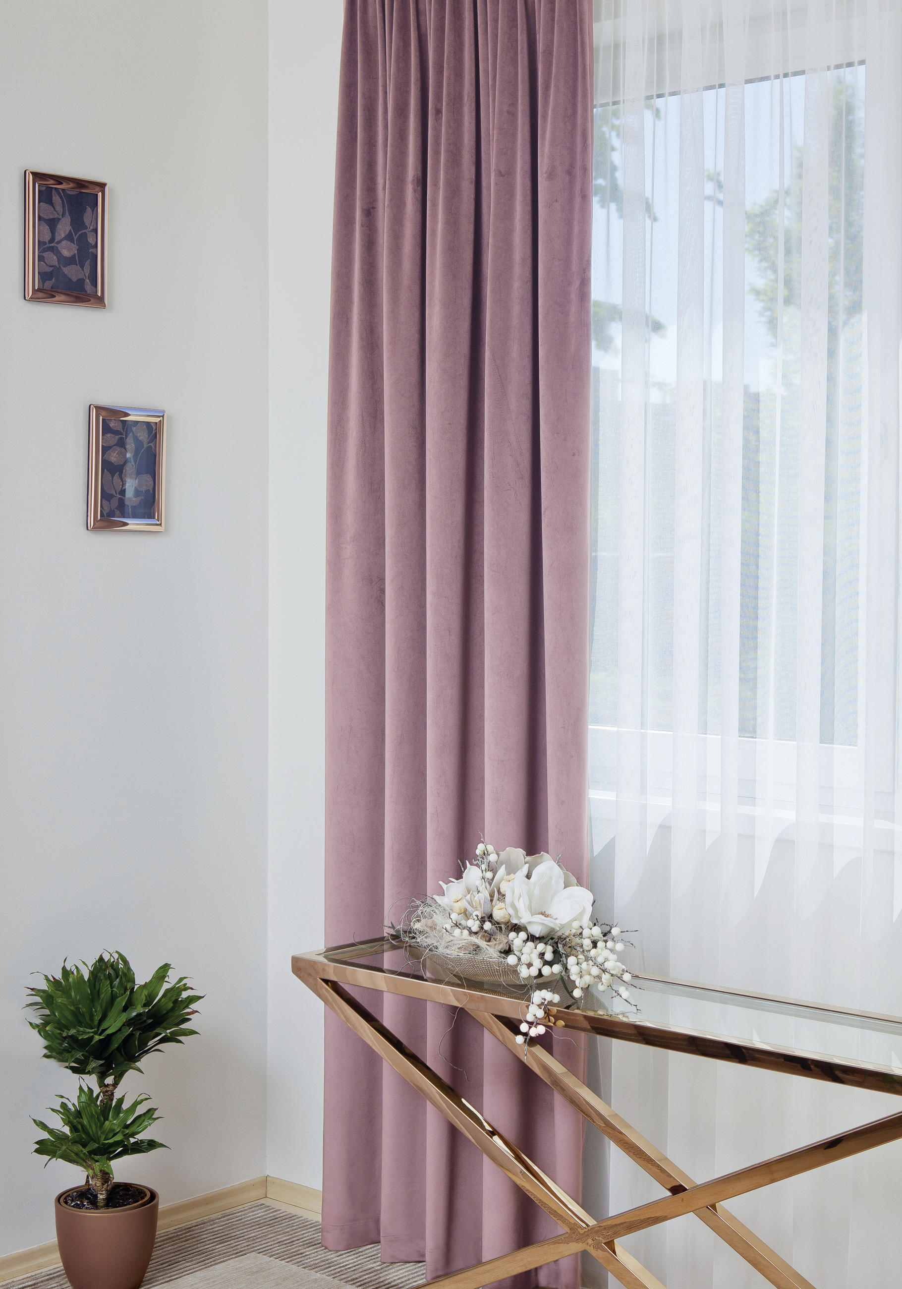 KÉSZFÜGGÖNY sötétítő  - rózsaszín, Basics, textil (140/250cm)