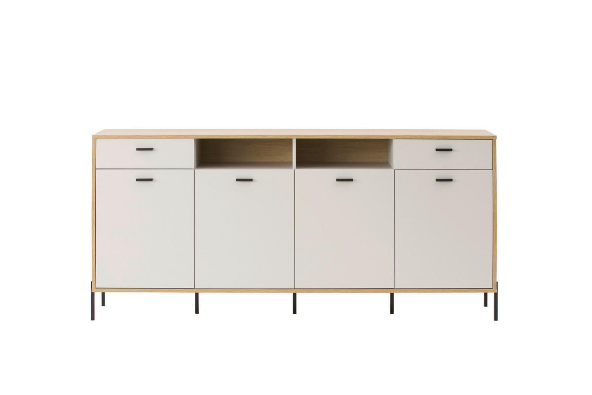 SIDEBOARD  205/94/40 cm 2 Schublade(n)  - Kaschmir/Eichefarben, Design, Holzwerkstoff/Metall (205/94/40cm) - MID.YOU