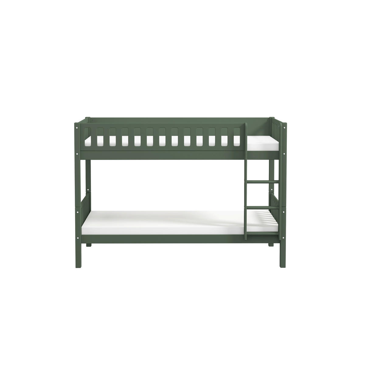 ETAGENBETT 90/200 cm,  in Absturzsicherung, Leiter, Rollroste  - Dunkelgrün, MODERN, Holz (90/200cm) - Chameo