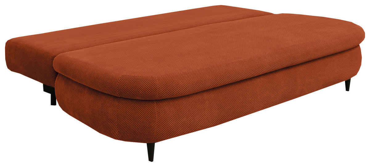 SCHLAFSOFA in Webstoff, Plüsch Rostfarben  - Rostfarben/Schwarz, Design, Textil (213/89/105cm) - Novel