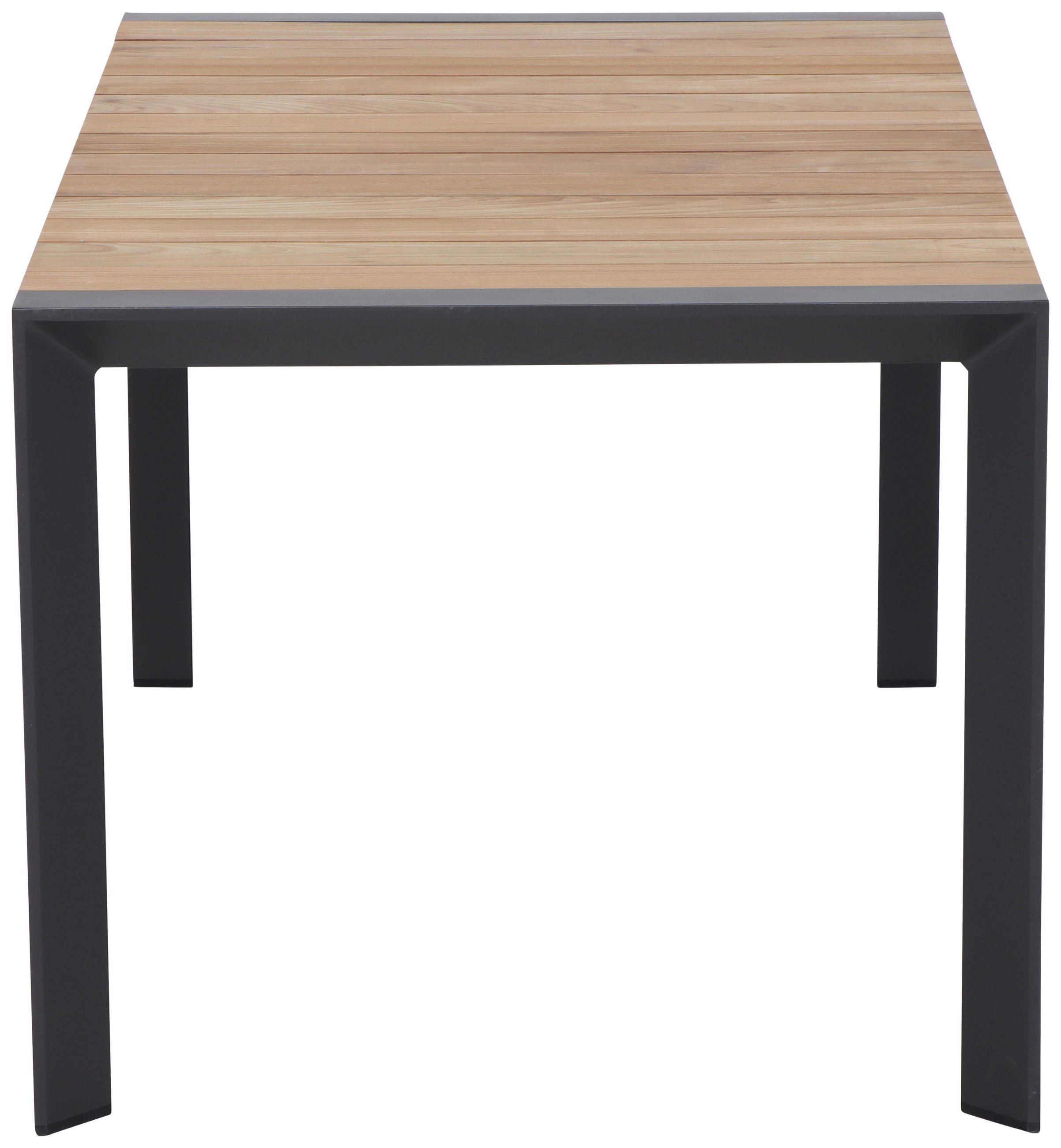 LOUNGEGARNITUR Anthrazit, Teakfarben Teakholz Aluminium  - Anthrazit/Teakfarben, KONVENTIONELL, Holz/Kunststoff - Siena Garden