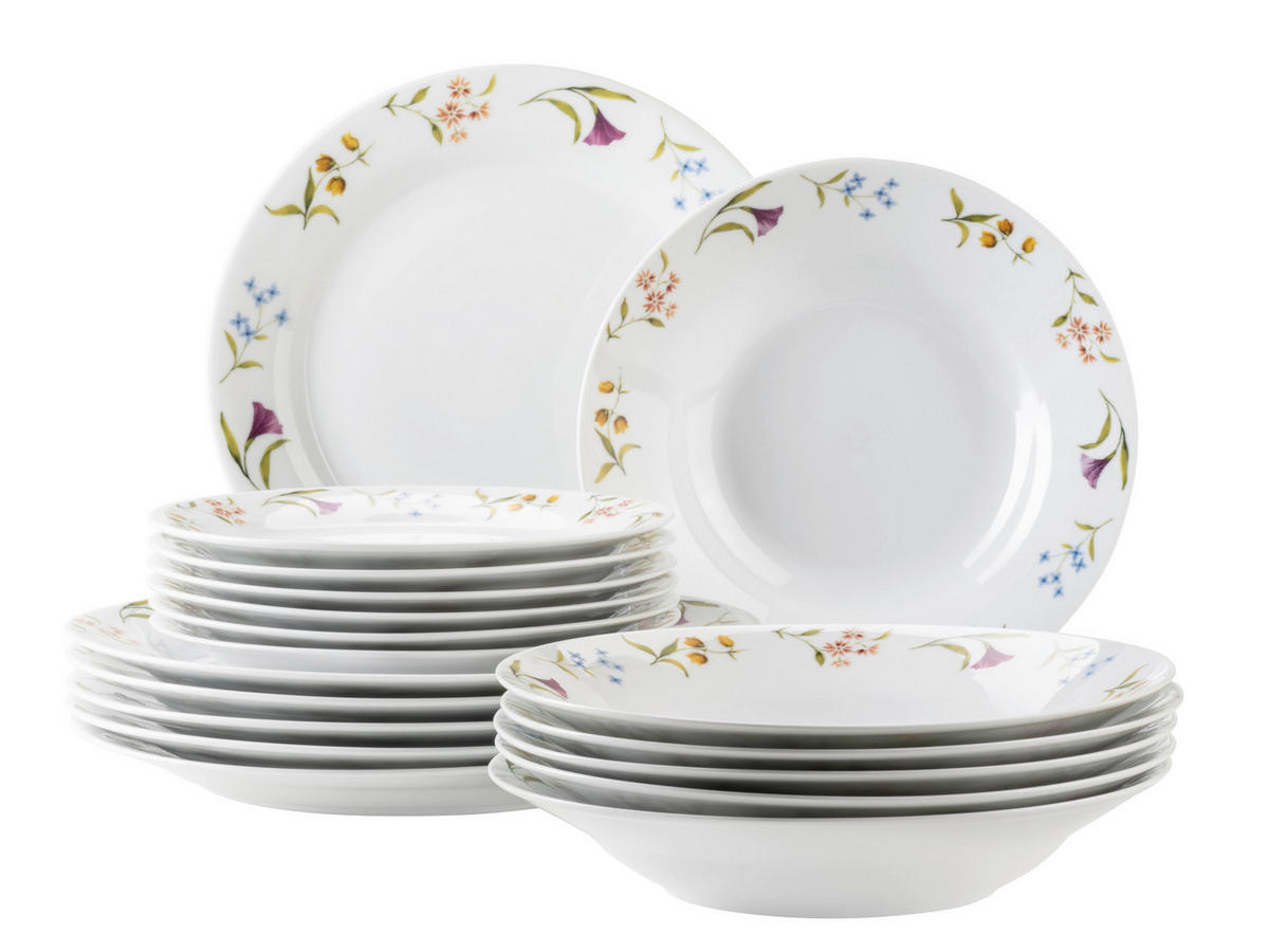 TAFELSERVICE ZOSMA 18-teilig  - Weiss, Basics, Keramik - Mäser