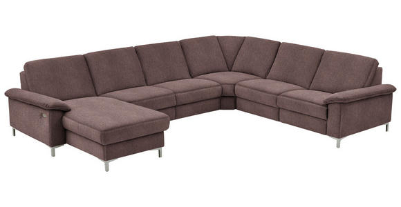 WOHNLANDSCHAFT in Chenille Braun - Alufarben/Braun, Design, Textil/Metall (170/333/265cm) - Dieter Knoll