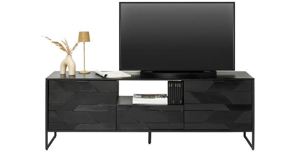 LOWBOARD in 175/60/40 cm - Schwarz, Trend, Holz/Metall (175/60/40cm) - Ambia Home